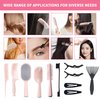13pcs Hair Brush Set With Rat Tail Comb Fish Handle Wide Comb Detangling Hairbrush Women Chirstmas Gifts Salon Hair Styling Tool Partner At Home Straight And Smooth Paddle Brushes Pink