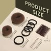 FANDAMEI Hair Bun Maker, 4PCS Donut Hair Bun Maker for Kids with 4PCS Extra Small Hair Buns Kit. Small Ballet Hair Bun Maker for Kids, Hair Bun Set with Elastic Hair Ties, Hair Pins.(Light Brown)