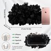 JAMBHALA Women Clutch Evening Bag Small Floral Purses with Chain for Wedding, Party, Prom，Black