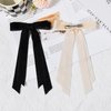 2PCS Velvet Hair Bows Ribbon Hair Clip Black Beige Accessories Ponytail Holder Accessories Slides Metal Clips Hair Bow for Women Girls Toddlers Teens Kids
