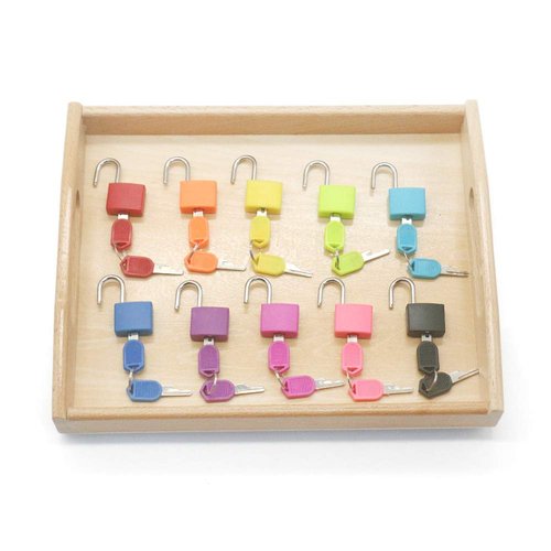 MEROCO 10 Colors Lock and Key Toys for 3 4 5 Year Preschool Fine Motor Skill Learning Toys for Toddlers Busy Board Game