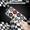 100 PCS Wheel Tire Checkered Flag Temporary Tattoos Themed Birthday Party Decorations Favors Supplies Décor Race Car Black And White Tattoo Stickers Gifts For Game Boys Girls Classroom School Prizes