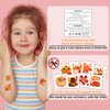 Partywind 408 PCS Thanksgiving Temporary Tattoos for Kids, Individually Cut Tattoo Stickers for Fall Autumn Party Supplies Favors Decorations, Thanksgiving Games Toys for Boys and Girls