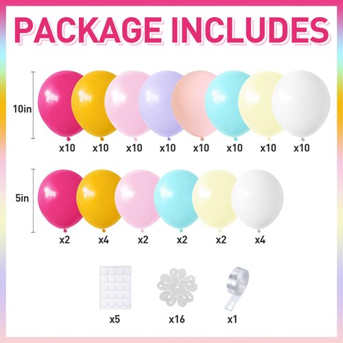 16 Set Daisy Flower Balloons DIY Kit,Pink White Yellow Latex Flower Balloon Party Decorations for Birthday Baby Shower Wedding Anniversary Daisy Groovy Fairy Flower Theme Decor