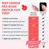 Bellelfin 120Pcs Long French Tip Press on Nails Square White Tip Fake Nails, Full Cover Matte French Tip Glue on False Nails Nude Acrylic Nails Press on for Women Girls Artificial Fingernails