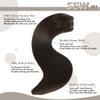 Jerriess Sew in Hair Extensions Real Human hair, Silky Soft &Shiny Double Drawn Weft Hair Extensions human hair, Thick ends &Tangle Free Human hair extensions sew in, 100g Straight Dark Brown, 20 inch