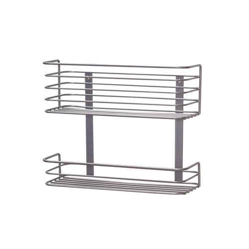Household Essentials 1228-1 Double Basket Door Mount Cabinet Organizer | Mounts to Solid Cabinet Doors or Wall