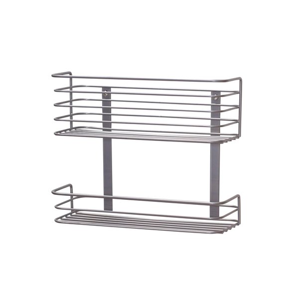Household Essentials 1228-1 Double Basket Door Mount Cabinet Organizer | Mounts to Solid Cabinet Doors or Wall