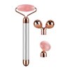3-IN-1 Electric Jade Roller 3D Roller Facial Roller & Face Massager, Rose Quartz