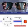 JFXQDR Men's Blue Light Blocking Glasses, Fake Square Computer Screen Eyeglasses Anti Eyestrain & UV Glare RF6201 (Bright Black Frame Gun Temple)