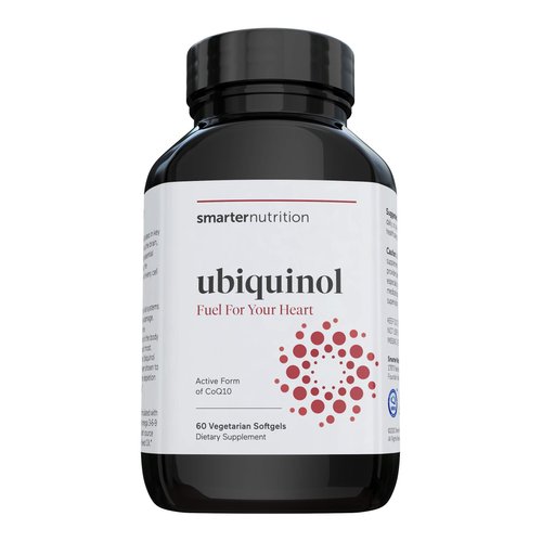 Smarter Ubiquinol - Plant-Based Active CoQ10 for Heart, Liver, & Brain Health - with Ahiflower Seed Oil The Richest Omega 3-6-9 Fatty Acid Profile in The World, Vegetarian Softgel (30 Servings)