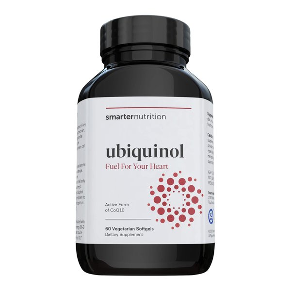 Smarter Ubiquinol - Plant-Based Active CoQ10 for Heart, Liver, & Brain Health - with Ahiflower Seed Oil The Richest Omega 3-6-9 Fatty Acid Profile in The World, Vegetarian Softgel (30 Servings)