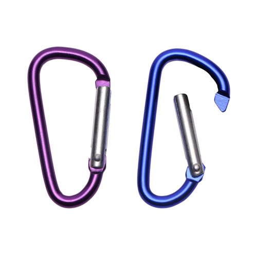 Mini Skater 1.75 Inch/4.5cm Assorted Colors D Shape Ring Nonlocking Aluminum Alloy Spring-Loaded Snap Keychain Hook Belt Backpack Buckle Clip for Outdoor Indoor Activities,40Pcs (8 Random Color)
