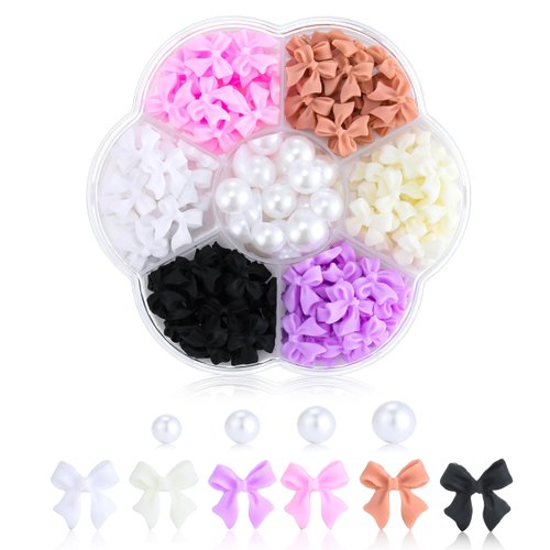 OWCATH Colorful Bow-Knot Nail Stud Rhinestones Crystal, 3D Bow-Knot Colorful Nail Charms Set for Nail Stones Design DIY Decoration Jewel Stones Nail Art Rhinestones