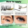 Lash Clusters,96 Pcs Cluster Lashes D Curl 10mm DIY Lash Extensions Eyelash Clusters,KEYYOU Volume Wispy Individual Lashes Soft&Comfortable Easy DIY at Home(Y13,D-10mm)
