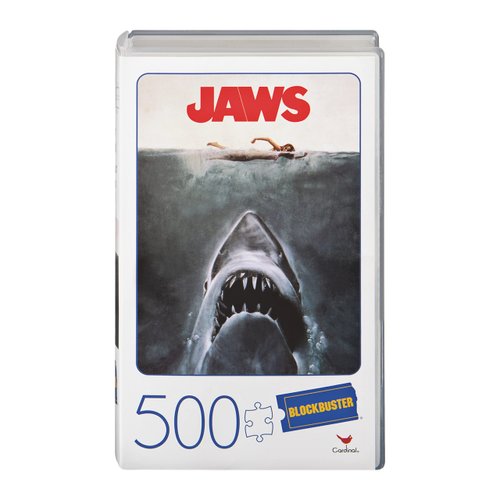 Jaws Movie 500-Piece Puzzle in Plastic Retro Blockbuster VHS Video Case
