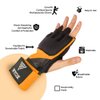WYOX Gel Premium Hand Wraps for Boxing Gloves, Quick 80cm Wrist Wraps, Padded Knuckle Boxing Wraps for Men, Women, Muay Thai Hand Wraps, MMA Kickboxing Martial Arts Inner Glove (Orange, S-M)