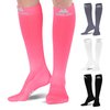 Mojo - Compression Socks for Women and Men 20-30mmHg Knee High - Compression Support Stockings for Travel Circulation, Nursing, Bariatric Recovery - Pink, Small - M809