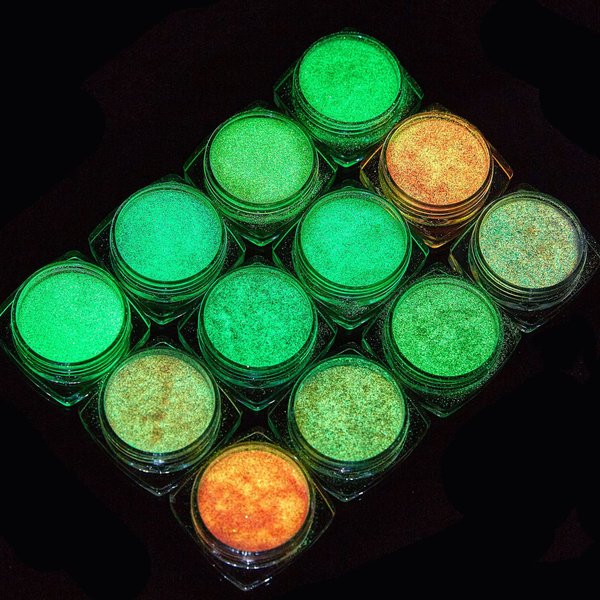 Halloween Makeup Glow in The Dark Body Face Glitter Gel, 12 Colors UV Black Light Neon Fine Chunky Glitter for Hair,Eyeshadow, Self-Adhesive Shimmer Glitter Festival Outfits for Women, Carnival Party