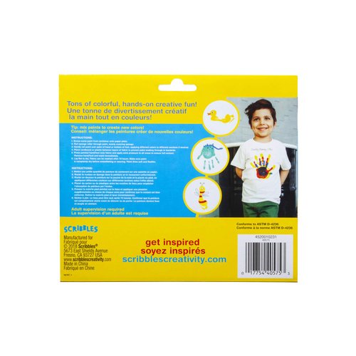 Scribbles Roller Kit, Kid Safe, Permanent Finger Paint, 7 Piece Set, Rainbow