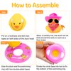 wonuu Car Rubber Duck Decoration, West Cowboy Duck Car Dashboard Decoration Accessories with Mini Swim Ring Cowboy Hat Scarf and Sunglasses, B_White Scarf Straw hat