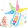 MOMUSE Baby Teething Relief Toys for 6-12 Months, Baby Teether Keys Car Musical Toy for 6 9 12 18 36 Months, Food Grade Silicone Sensory Chew Toy Travel Toys Gifts for Infant Baby Boys & Girls