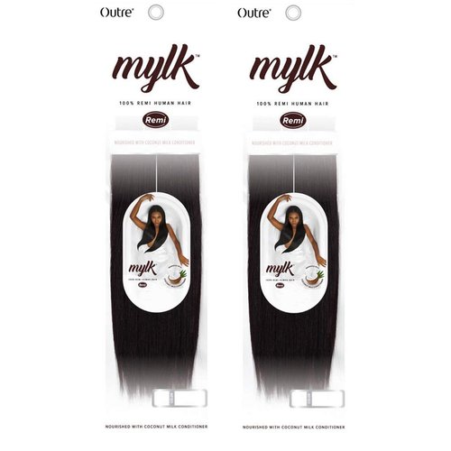 Outre Mylk 100% Remi Human Hair Weave 10-18 Inch 2-Pack (12", 2)