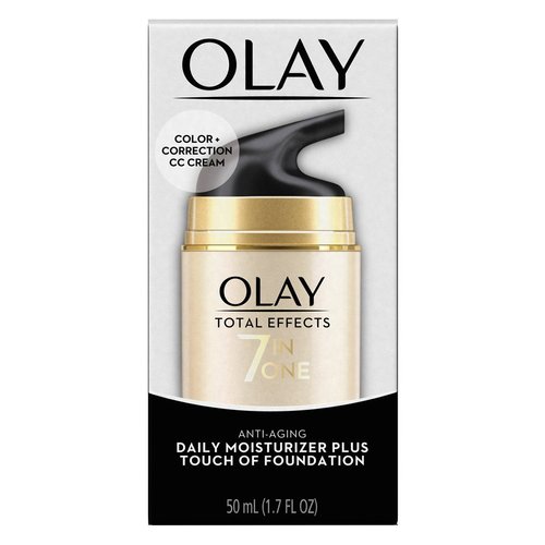 Olay Total Effects 7 in One Anti-Aging Moisturizer + Touch of Foundation Light to Medium 1.7 oz (Pack of 2)