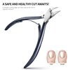 FERYES Toenail Clipper Straight Blade for Ingrown and Thick Nails - Stainless Steel and Sharp Pointed Tip Ingrown Nail Clipper – Wide Jaw Toe Nail Cutter Podiatry Tool Dark Gray