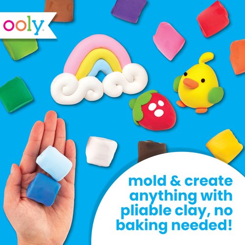 OOLY Creatibles, 12 Colors Air Dry Clay Kit for Kids Craft, Modeling Clay with 3 Shaping Tools, Craft Supplies & Materials, Airdry Clay DIY Art Set for Kids Ages 6 and Up