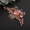 Denifery Crystal Bride Wedding Hair Comb Hair Accessories with Rhinestone Bridal Side Comb for Bride Women Girls (Pink)
