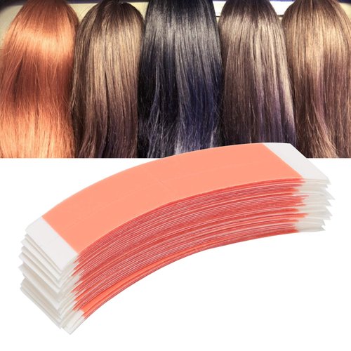 BORDSTRACT Lace Front Wigs Support Tape, 36 Pcs Double Sided Water Proof Strong Shape C Curve Tape Hair Extensions Tape Adhesive Glue Strips for Lace Wigs Toupee Hairpiece(Orange)