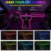 Car Led Strip Lights,Interior Lights,Ambient Lighting Kit With RGB 16 Million Colors Fiber Optics&Music Sync Rhythm,USB Neon Light Accessories for Center Console&Dashboard,Upgraded Version