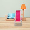 STOBOK 2PCS Miniature Folding Beach Chairs Mini Dolls House Furniture Plastic Beach Lounge Chairs Dollhouse Furniture Accessories