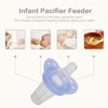 Infant Pacifier Feeder, 10ml Silicone Removable Baby Liquid Dispenser, Nipple Type Baby Feeder with Capacity Scale for Home Travel, 3.3 x 2.4inch