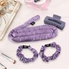 Satin Heatless Curling Rod Set, Hair Rollers for Curls, Premium Satin for Voluminous Curls Overnight Curls to Sleep in Heatless Curling Rod Headband Hair Wrap Set All Hair Types (Plush Purple, Medium)