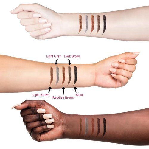 Microblade Eyebrow Pen, Grey Eyebrow Pencil for Older Women Soft Waterproof Brow 4 Fork Tip Pencil, Liquid Eyebrow Pen that Looks Like Hair, Grey