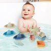 AMCHSURI Bath Toys Floating Boats with Baby Stacking Cups, 13 PCS Mold Free Toddler Bath Toys Bathtub Water Table Pool Toys, Baby Stacking Toys Nesting Cups for Toddlers