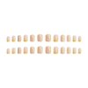 24 Pcs French Tip Press on Nails Short Square Nude Coffin Nails with Designs Yellow Lemon Fake Nails Glue on Nails Full Cover Acrylic Nails with Glossy Reusable Yellow False Nails for Women Girls