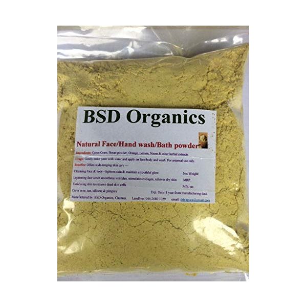 BSD Organics Natural Herbal face wash & bath scrub powder/Cara &Bano (500 Gram / 1.1 Pound)