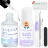 SAVILAND Nail Glue and Nail Glue Remover Kit: 5s Quick Dry Super Strong Plant Based Nail Glue for Press Ons Nail Tips, Castor Oil VE Fast & Gentle Nail Glue Remover for Acrylics, Press On Nails