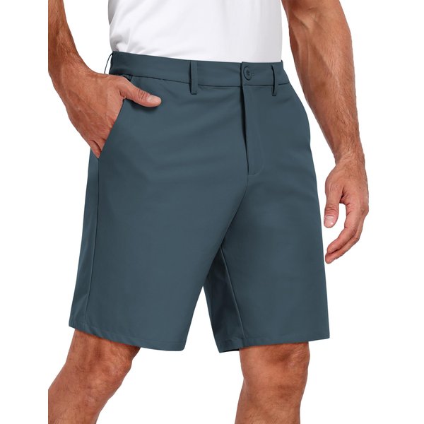 COOFANDY Men's Dress Shorts 7 Inch Inseam Casual Shorts Big and Tall Golf Shorts Dark Blue