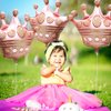 Shiny Pink Crown Balloons Cap Balloon Royal Prince Princess Party Decoration, 6 Pack Rose Gold Crown Shaped Foil Balloons Kids Party King Party Queen Theme Party Supplies Birthday Decoration