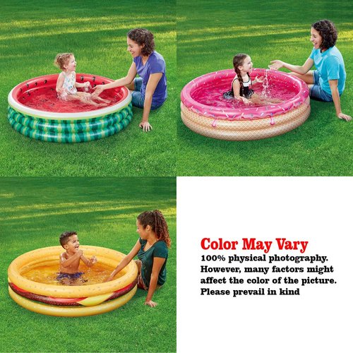 Kiddie Pool, Watermelon 3 Ring Inflatable Pool for Kids, Ideal Water Pool in Summer, 45 Inches Inflatable Swimming Pool, for Ages 3+