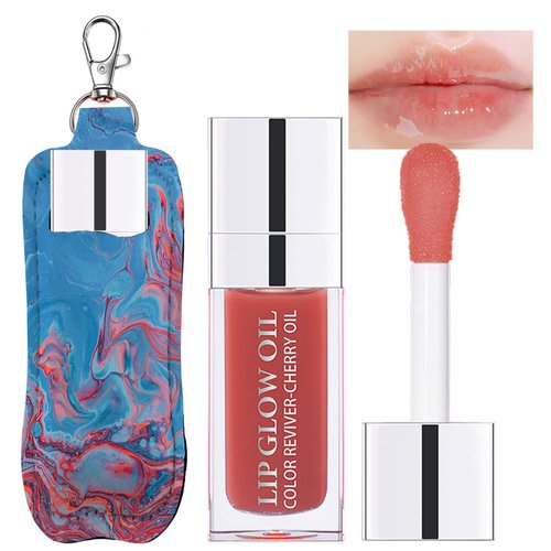 Hydrating Lip Glow Oil, Plumping Watery Lip Gloss, Refreshing Moisturizing Lip Oil Tinted Lip Balm, Lasting Nourishing Revitalizing Lip Tint Lip Care (12# Rosewood)
