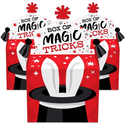 Big Dot of Happiness Ta-Da, Magic Show - Treat Box Party Favors - Magical Birthday Party Goodie Gable Boxes - Set of 12