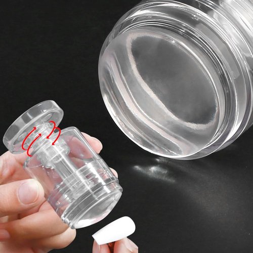 Rotatable Nail Stamp Silicone Nail Stamper Kit Transparent Nail Art Stamper With Scraper French Tip Nail Tool Adjustable Pattern Size Jelly Nail Stamps Nail Art Tools French Manicure Nail Stamping Kit