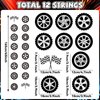 gisgfim 12 Packs Race Car Party Banners Wheel Tire Birthday Decorations Garland Kit Car Tyre Hanging Swirl Racing Car Paper Cutouts Banners Race Car Baby Shower Supplies for Kid Teen