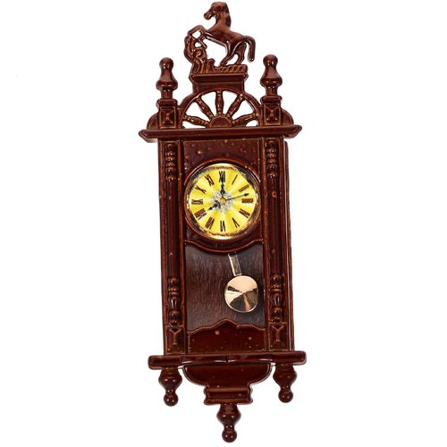 Vintage Decor Dollhouse Clock 1:12 Scale Miniature Model Wall Clock Grandfather Clock Wooden Vintage Doll House Clock Living Room Simulated Dollhouse Furniture for Kids Kids