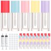 50pcs 2.5ml Empty Lip Gloss Containers Lip Gloss Tubes with Wand Cute 0.08oz Clear Refillable Lipgloss Making Supplies Kit for DIY Makeup+ 2pcs Syringes